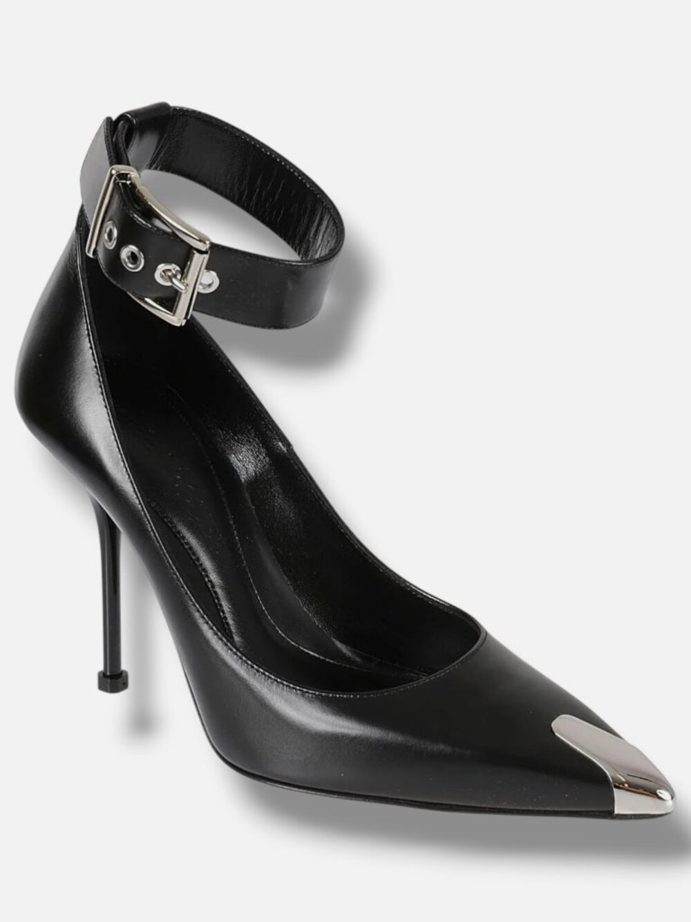 Alexander McQueen Women's Black Buckle-Strap Pumps Shoes Size EU:40.5 US:10.5